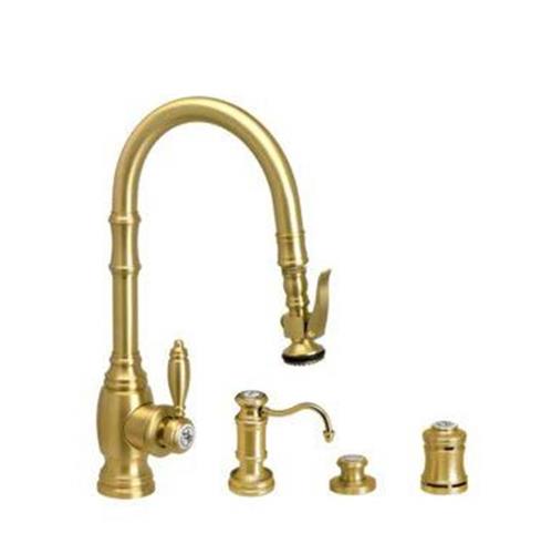 Waterstone - Traditional Prep Size Plp Pulldown Faucet - Angled Spout - 4Pc. Suite