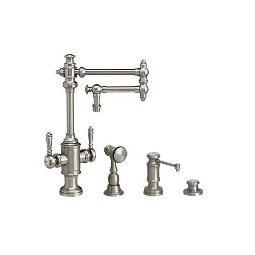 Waterstone - Towson Two Handle Kitchen Faucet - 12 Inch Articulated Spout - 3Pc. Suite