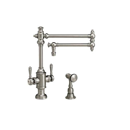 Waterstone - Towson Two Handle Kitchen Faucet - 18 Inch Articulated Spout W/ Side Sprayer