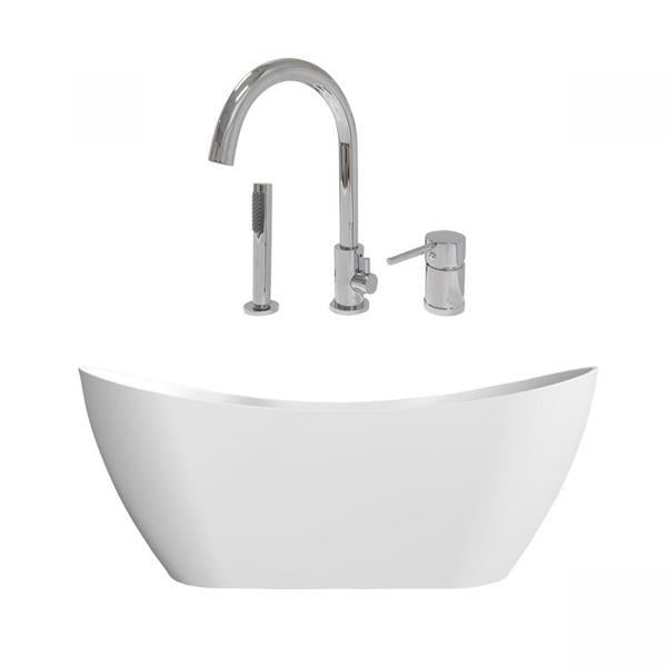 Maidstone - Wexler Acrylic Contemporary Double Ended Freestanding Tub and Faucet Package