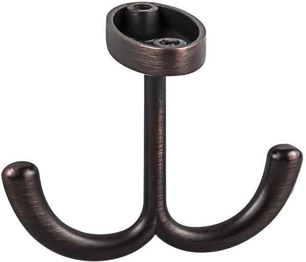 Elements - 1-9/16 Inch Double zinc ceiling mount coat hook.