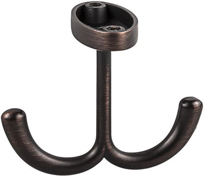 Elements - 1-9/16 Inch Double zinc ceiling mount coat hook.