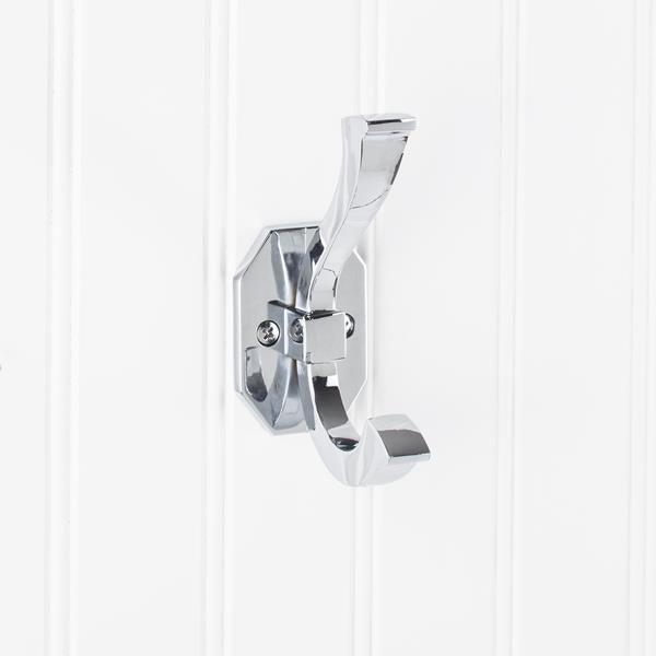 Elements - 4-5/16 Inch Double zinc wall mount hook.