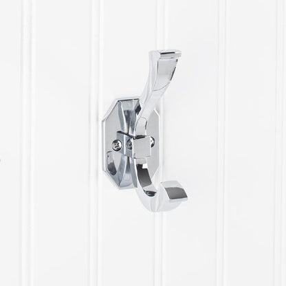 Elements - 4-5/16 Inch Double zinc wall mount hook.