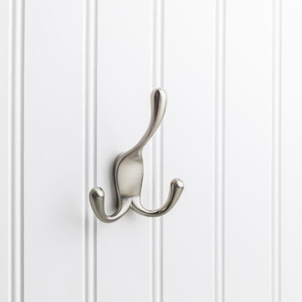 Elements - 4 Inch Triple zinc concealed mount coat hook.