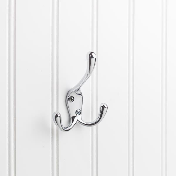 Elements - 4 Inch Triple zinc wall mount coat hook.