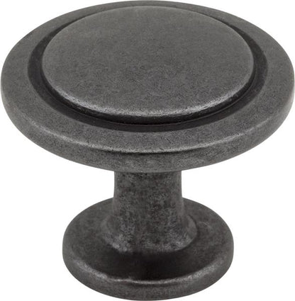 Elements - 1-1/4 Inch Diameter Round Button Gatsby Cabinet Knob