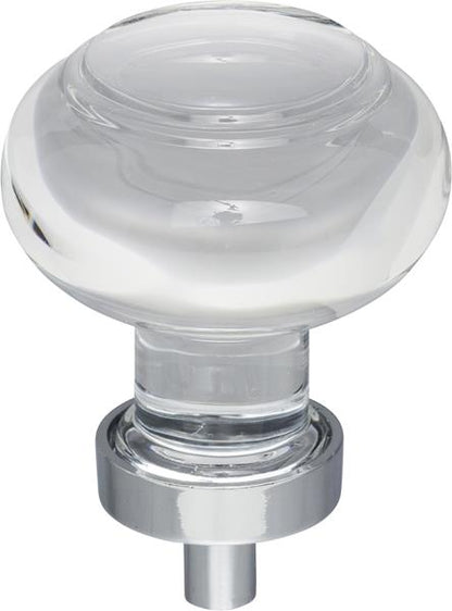 Jeffrey Alexander - 1-7/16 Inch Diameter Button Glass Harlow Cabinet Knob