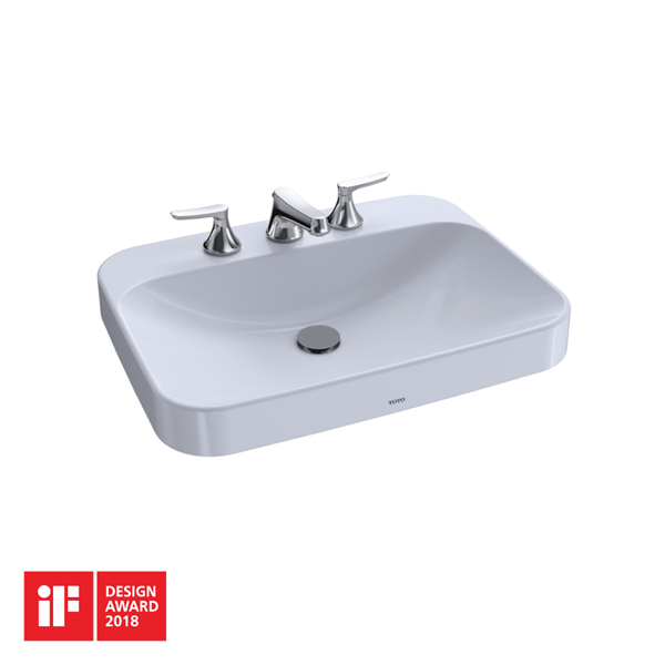 Toto - Arvina Rectangular 23 Inch Vessel Bathroom Sink With Cefiontect For 8 Inch Center Faucets, Cotton White