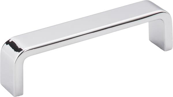 Elements - 4 Inch Center-to-Center Brushed Chrome Square Asher Cabinet Pull