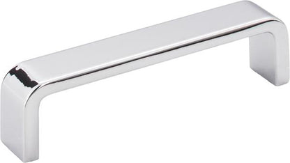 Elements - 4 Inch Center-to-Center Brushed Chrome Square Asher Cabinet Pull
