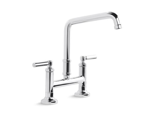Kallista - Quincy Deck-Mount Bridge Faucet, Lever Handles