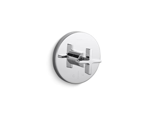 Kallista - One Thermostatic Trim, H&C, Cross Handle
