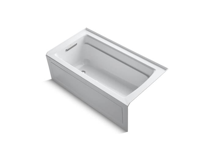Kohler - Archer 60 X 32 Inch Alcove Heated Bubblemassage Air Bath With Bask Heated Surface And Integral Apron