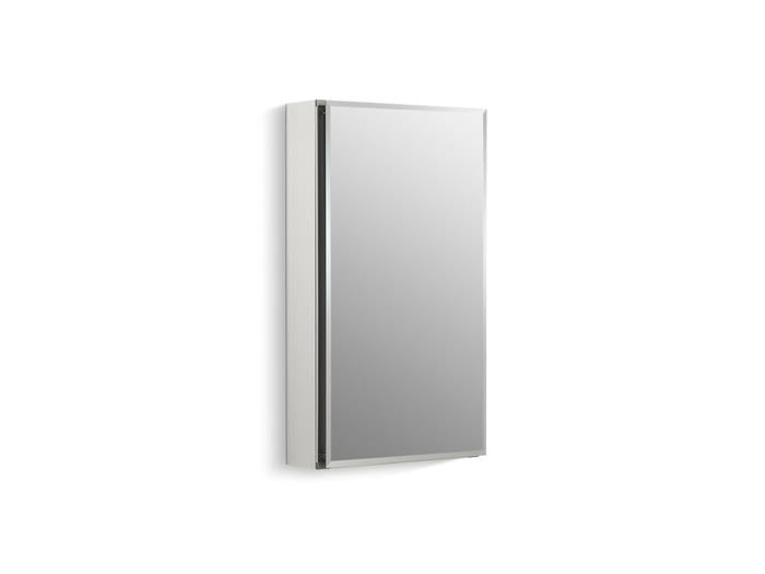 Kohler - 15 W X 26 H Aluminum Single-Door Medicine Cabinet With Mirrored Door, Beveled Edges