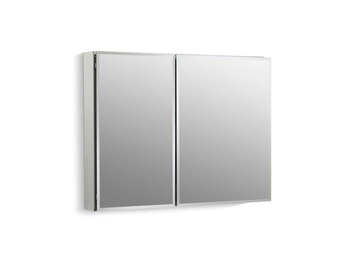 Kohler - 35 W X 26 H Aluminum Two-Door Medicine Cabinet With Mirrored Doors, Beveled Edges