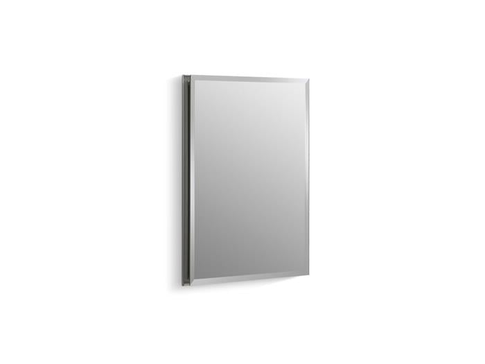Kohler - 16 W X 20 H Aluminum Single-Door Medicine Cabinet With Mirrored Door, Beveled Edges