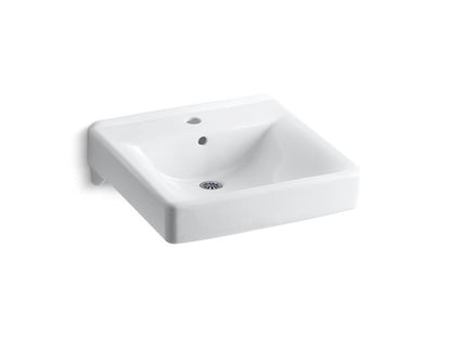 Kohler - Soho 20 X 18 Inch Wall-Mount/Concealed Arm Carrier Bathroom Sink With Single Faucet Hole