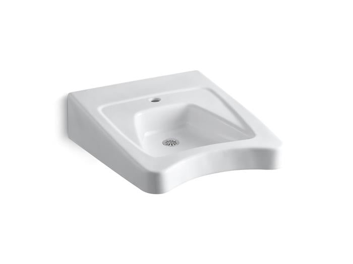 Kohler - Morningside 20 X 27" Wall-Mount/Concealed Arm Carrier Wheelchair Bathroom Sink With Single Faucet Hole