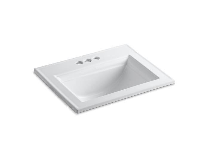 Kohler - Memoirs Stately 22-3/4 Inch Rectangular Drop-In Bathroom Sink With Overflow - 8Cc Holes