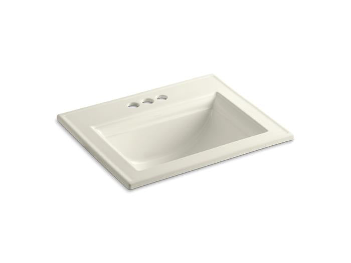 Kohler - Memoirs Stately 22-3/4 Inch Rectangular Drop-In Bathroom Sink With Overflow - 8Cc Holes