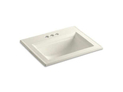 Kohler - Memoirs Stately 22-3/4 Inch Rectangular Drop-In Bathroom Sink With Overflow - 8Cc Holes