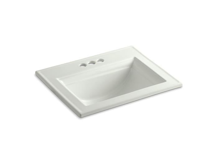 Kohler - Memoirs Stately 22-3/4 Inch Rectangular Drop-In Bathroom Sink With Overflow - 8Cc Holes