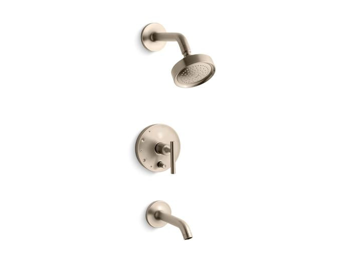 Kohler - Purist Rite-Temp Bath And Shower Trim Kit With Push-Button Diverter And Lever Handle, 2.5 Gpm