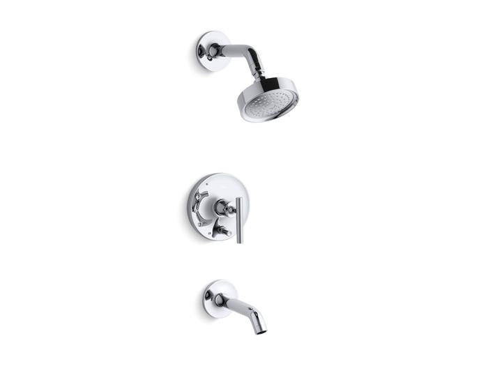 Kohler - Purist Rite-Temp Bath And Shower Trim Kit With Push-Button Diverter And Lever Handle, 2.5 Gpm