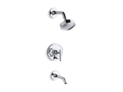 Kohler - Purist Rite-Temp Bath And Shower Trim Kit With Push-Button Diverter And Lever Handle, 2.5 Gpm
