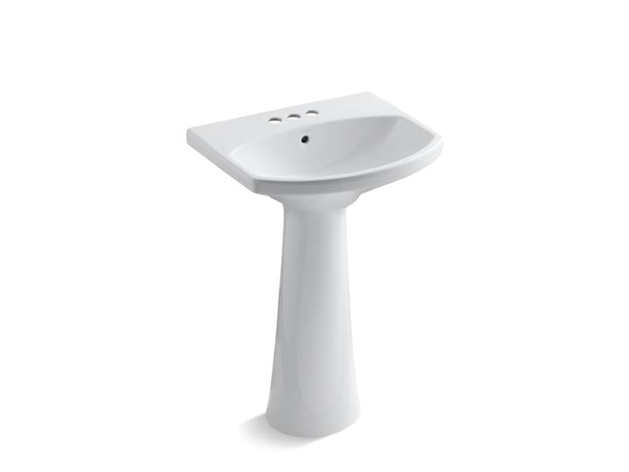 Kohler - Cimarron 22-3/4 Inch Rectangular Pedestal Bathroom Sink - 4Cc Holes