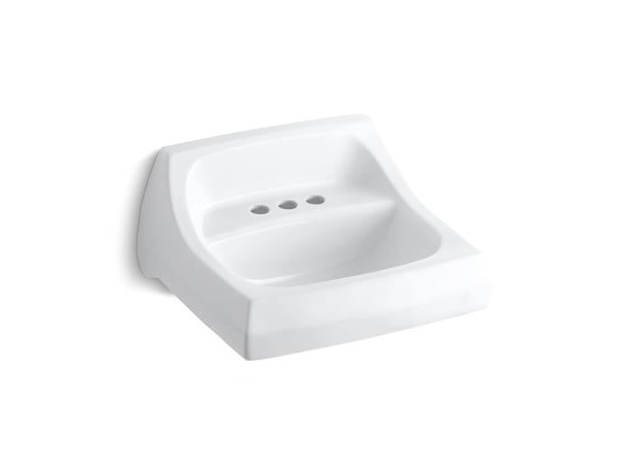 Kohler - Kingston 21-1/4 X 18-1/8 Inch Wall-Mount/Concealed Arm Carrier Bathroom Sink With 4Cc Holes
