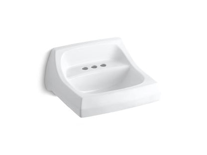Kohler - Kingston 21-1/4 X 18-1/8 Inch Wall-Mount/Concealed Arm Carrier Bathroom Sink With 4Cc Holes