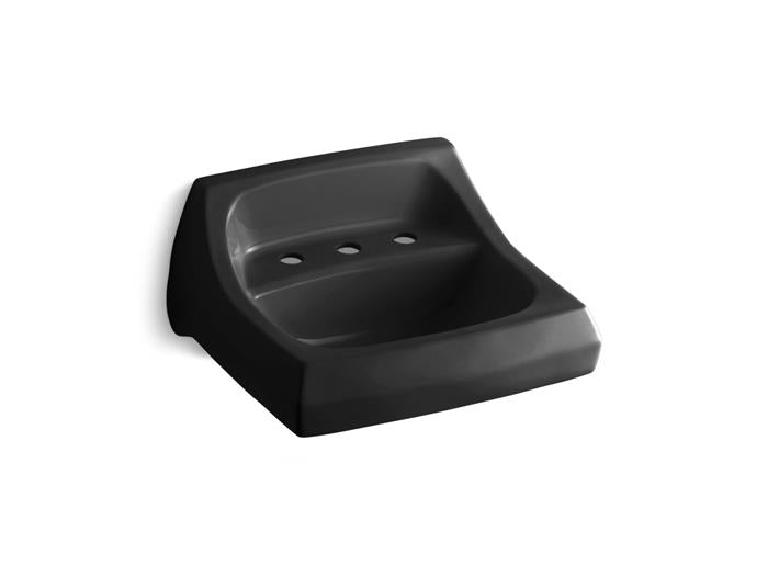 Kohler - Kingston 21-1/4 X 18-1/8 Inch Wall-Mount/Concealed Arm Carrier Bathroom Sink With Widespread Faucet Holes