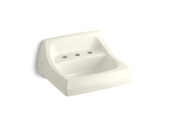 Kohler - Kingston 21-1/4 X 18-1/8 Inch Wall-Mount/Concealed Arm Carrier Bathroom Sink With Widespread Faucet Holes