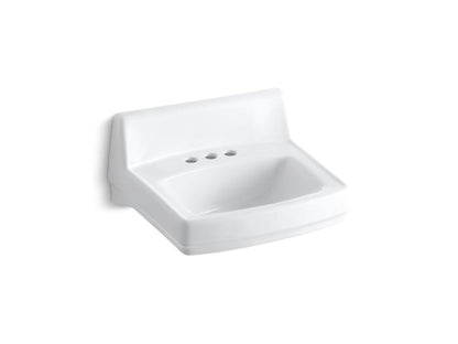 Kohler - Greenwich 20-3/4 X 18-1/4 Inch Wall-Mount/Concealed Arm Carrier Bathroom Sink With 4" Centerset Faucet Holes