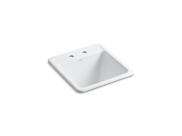 Kohler - Park Falls 21 Inch Top-/Undermount Single-Bowl Laundry Sink - 2 Holes