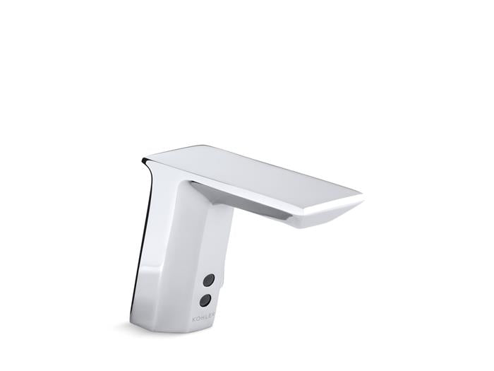Kohler - Geometric Touchless Single-Hole Lavatory Faucet With Insight Sensor Technology, Hes-Powered, Less Drain, 0.35 Gpm