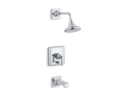 Kohler - Pinstripe Pure Rite-Temp Bath And Shower Trim Kit With Push-Button Diverter And Lever Handle, 2.5 Gpm