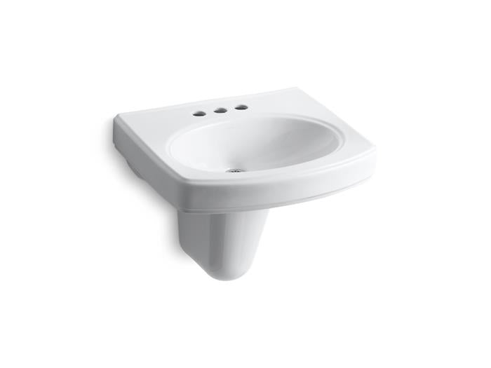 Kohler - Pinoir 22 Inch Oval Wall-Mount Bathroom Sink With - 4Cc Holes