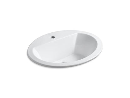 Kohler - 20-1/4 Inch Oval Drop-In Bathroom Sink With Overflow W/Center Hole