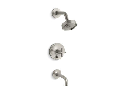 Kohler - Purist Rite-Temp Bath And Shower Trim Kit With Push-Button Diverter And Cross Handle, 2.5 Gpm