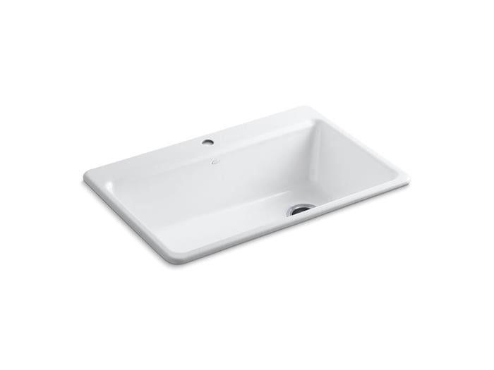 Kohler - Riverby 33 Inch Top-Mount Single-Bowl Workstation Kitchen Sink - 1-Hole