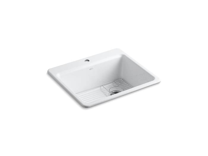 Kohler - Riverby 25 Inch Top-Mount Single-Bowl Kitchen Sink - Single Hole