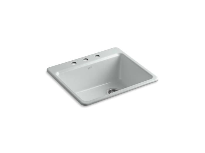 Kohler - Riverby 25 Inch Top-Mount Single-Bowl Kitchen Sink - 3-Hole
