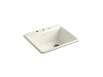 Kohler - Riverby 25 Inch Top-Mount Single-Bowl Kitchen Sink - 3-Hole