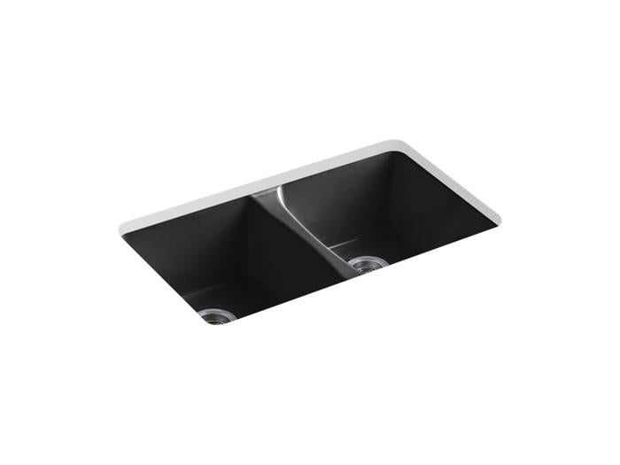 Kohler - Deerfield 33 Inch Undermount Double-Bowl Kitchen Sink - 5 Hole