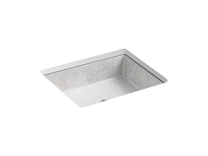 Kohler - Empress Bouquet Kathryn 19-3/4 Inch Square Undermount Bathroom Sink, No Overflow