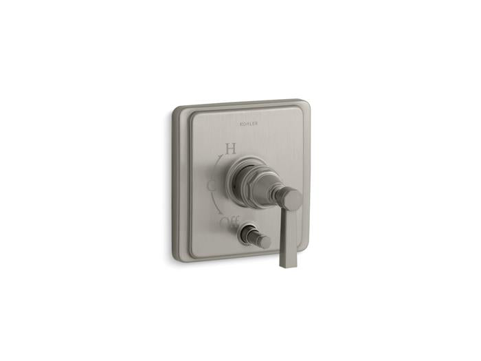 Kohler - Pinstripe Pure Rite-Temp Valve Trim With Push-Button Diverter And Lever Handle