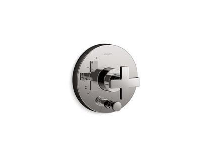 Kohler - Composed Rite-Temp Valve Trim With Push-Button Diverter And Cross Handle